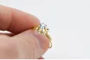 Zircon 14K Yellow gold Ring Vintage style vrc004y